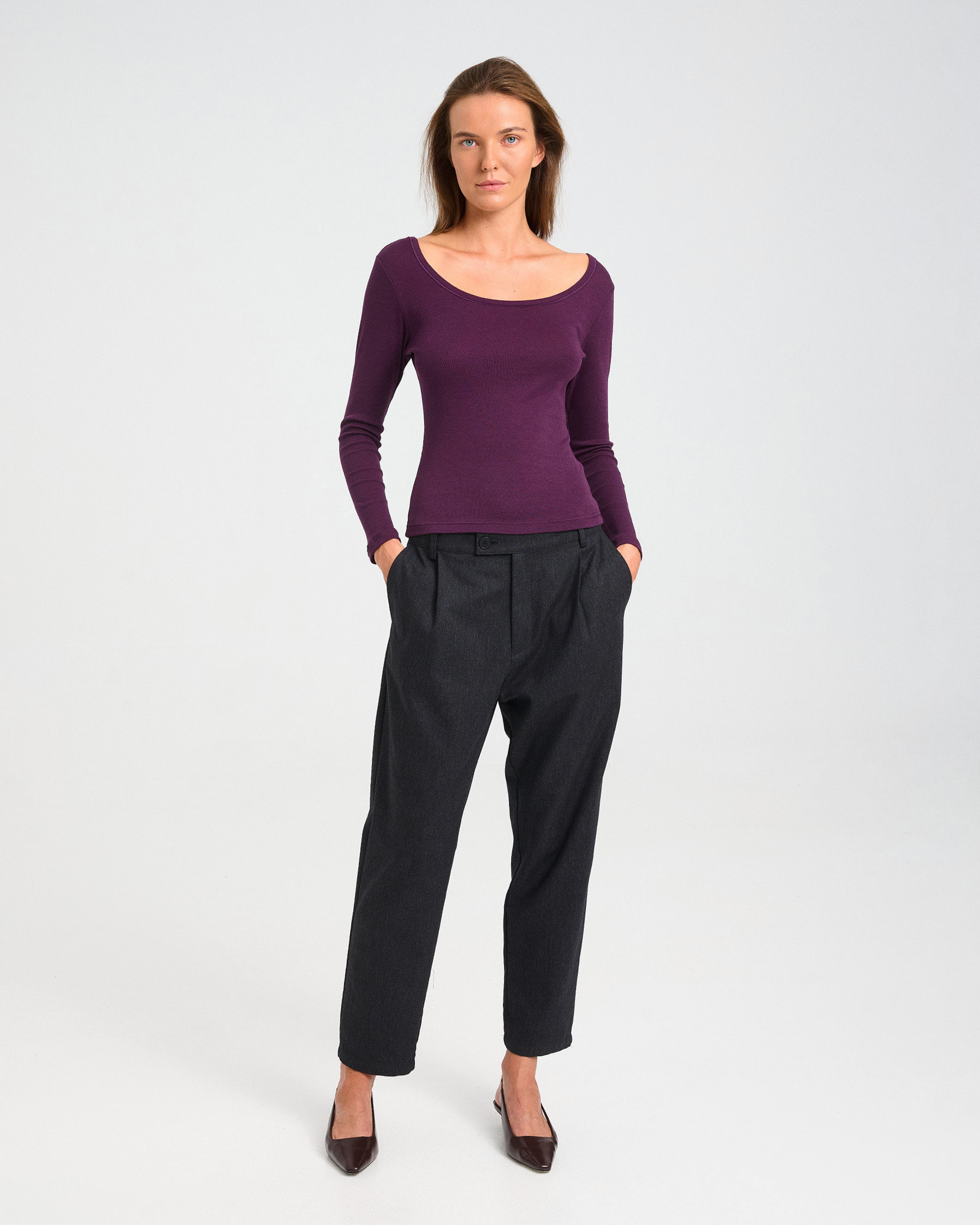 Ballet Neckline Bamboo and Cotton Top - 004051260 - image 4