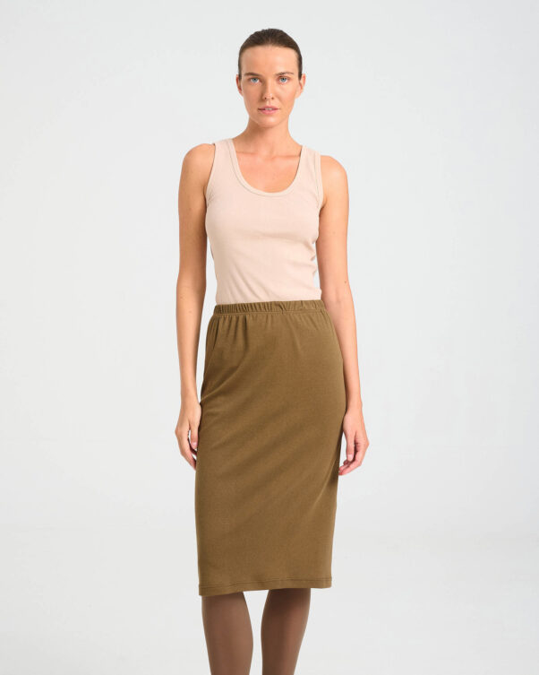 Bamboo and Cotton Midi Skirt - 004054079 - image 2
