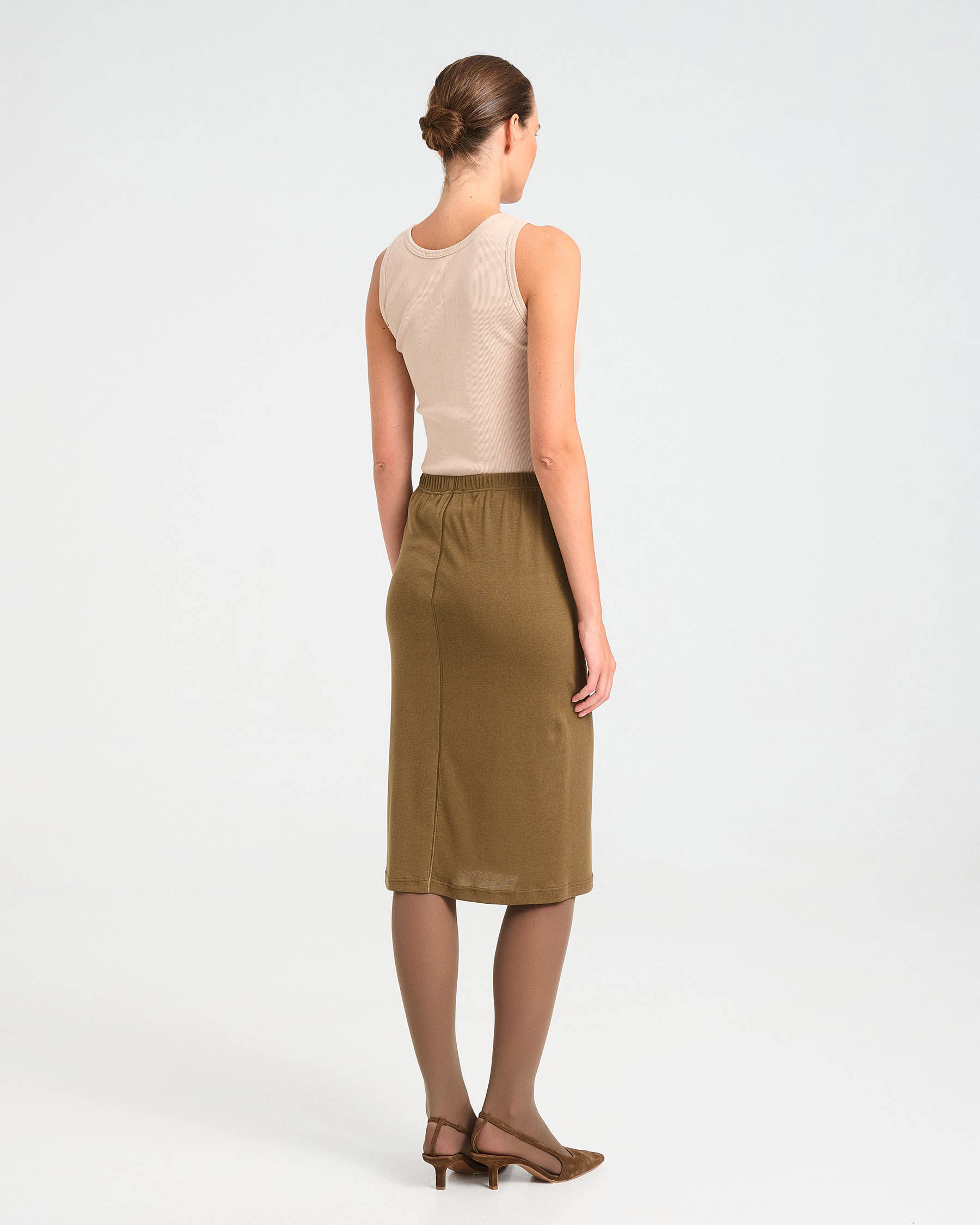 Bamboo and Cotton Midi Skirt - 004054079 - image 3