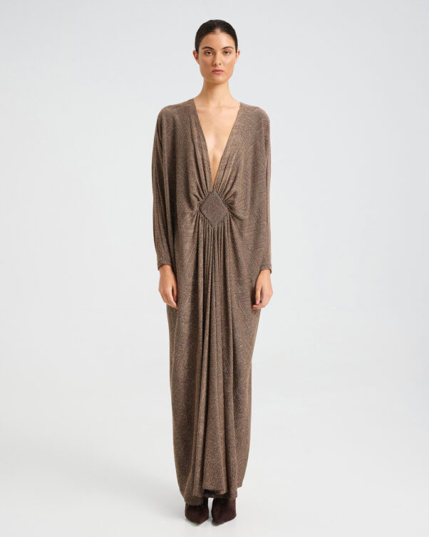 Lurex Jacquard Maxi Dress - 006515166 - image 1