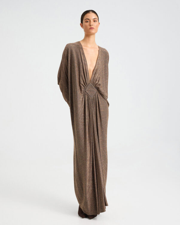 Lurex Jacquard Maxi Dress - 006515166 - image 2