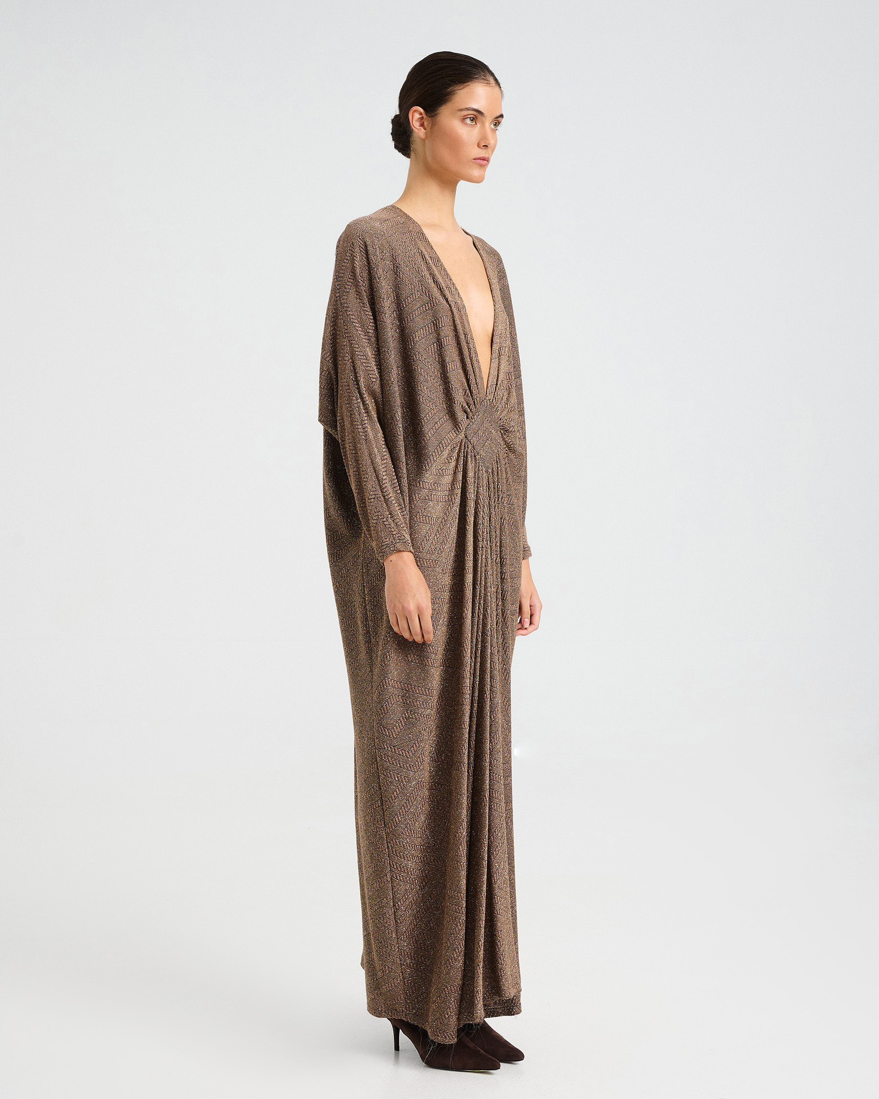 Lurex Jacquard Maxi Dress - 006515166 - image 3