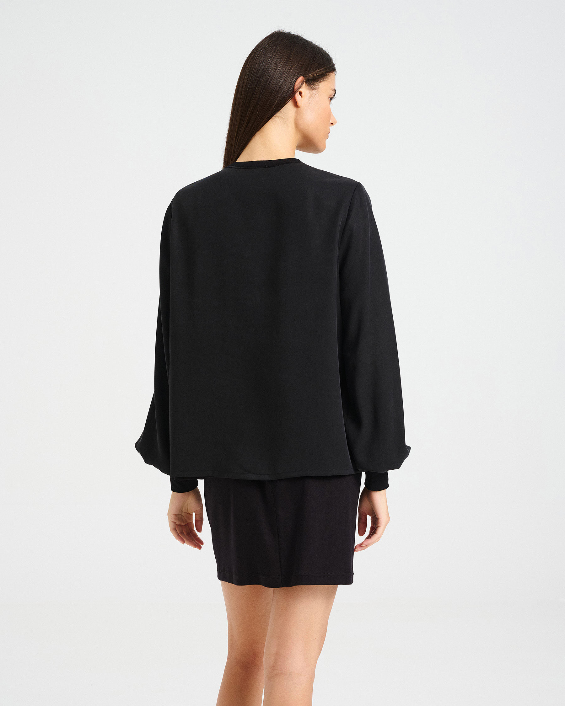 Viscose Button-Front Top with Cuffed Sleeves - 006692526 - image 4