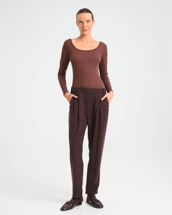 Pleated Viscose Trousers - 006693021 - image 1