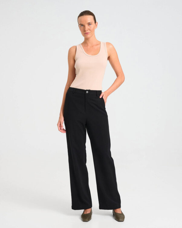 Wide-Leg Viscose Trousers - 006693089 - image 1