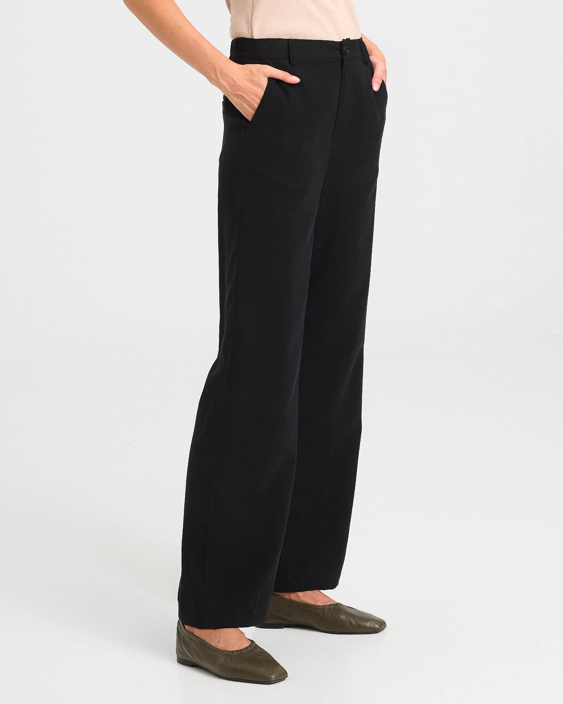 Wide-Leg Viscose Trousers - 006693089 - image 3