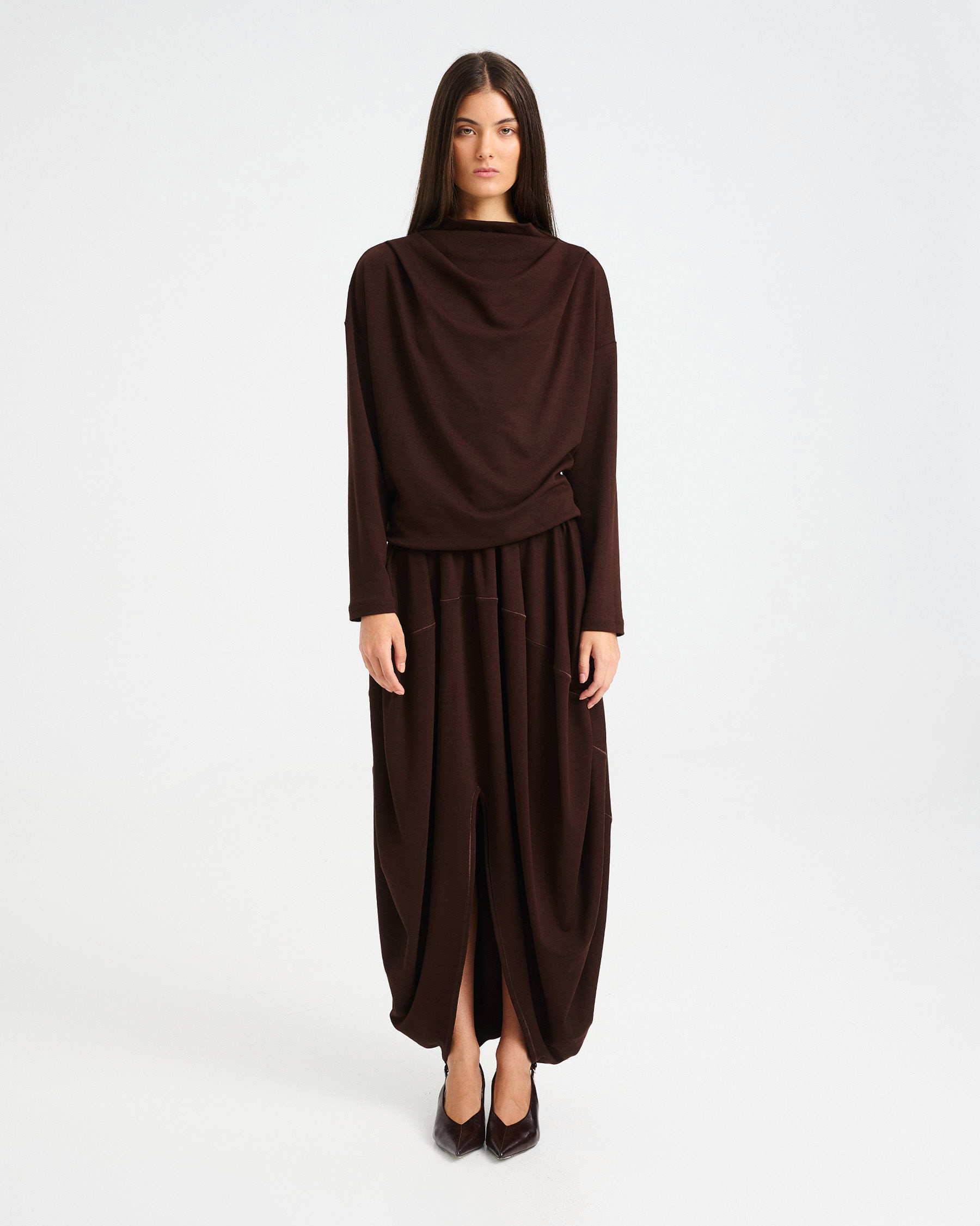 Punto di Roma Top with Draped High Neck - 006731756 - image 1
