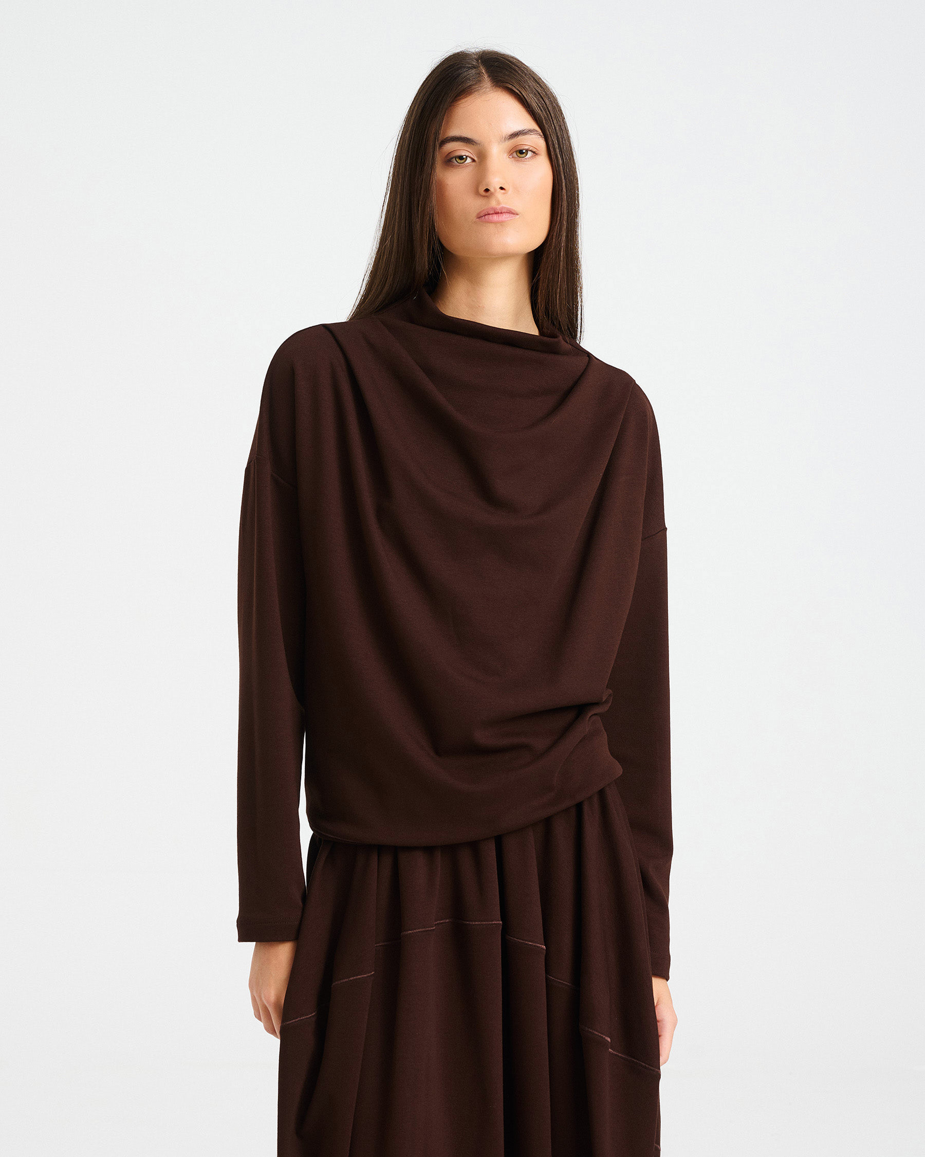 Punto di Roma Top with Draped High Neck - 006731756 - image 2
