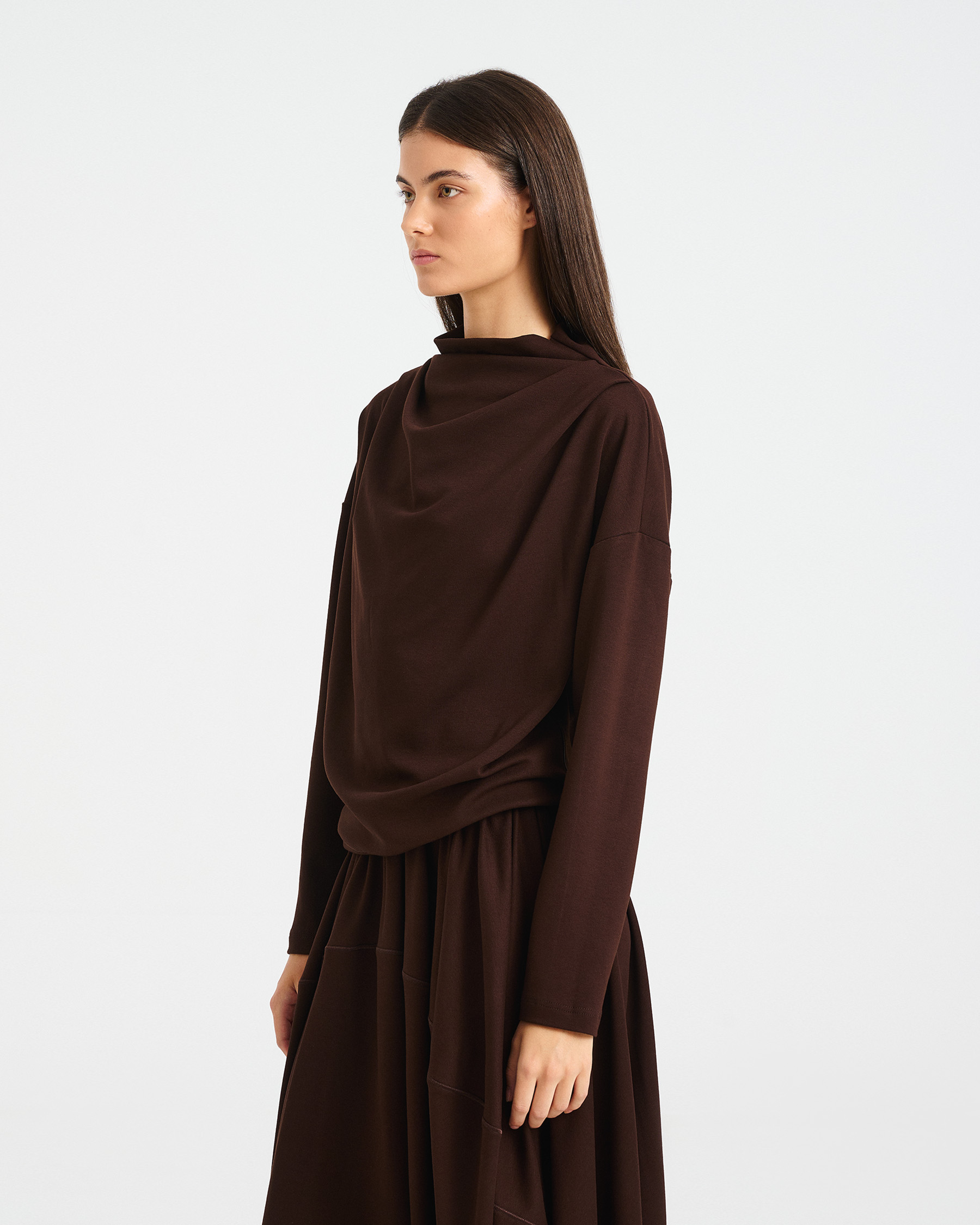 Punto di Roma Top with Draped High Neck - 006731756 - image 3