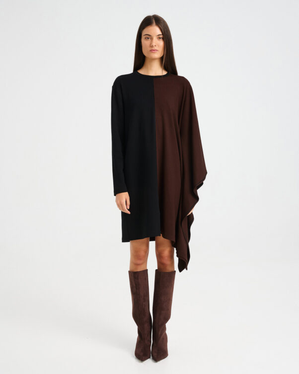 Two-Tone Punto di Roma Mini Dress - 006735411 - image 1