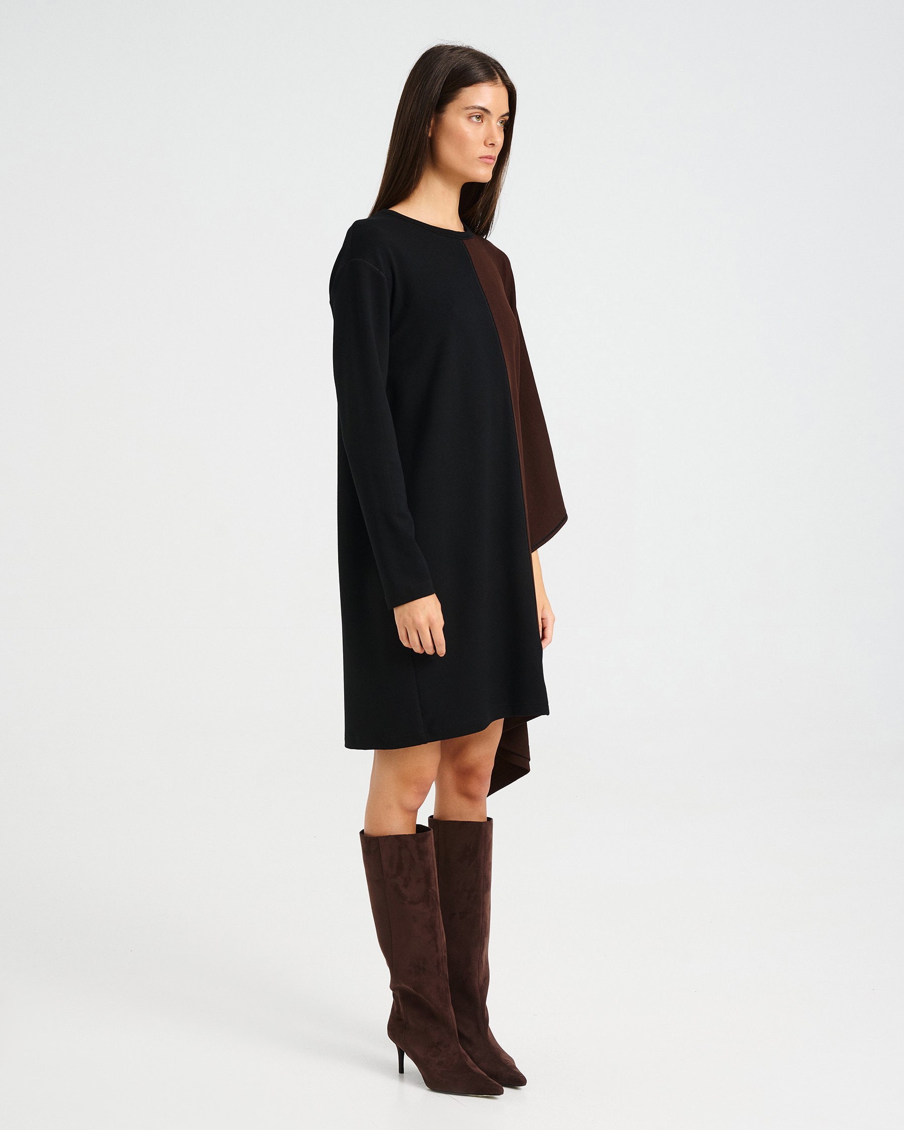 Two-Tone Punto di Roma Mini Dress - 006735411 - image 3