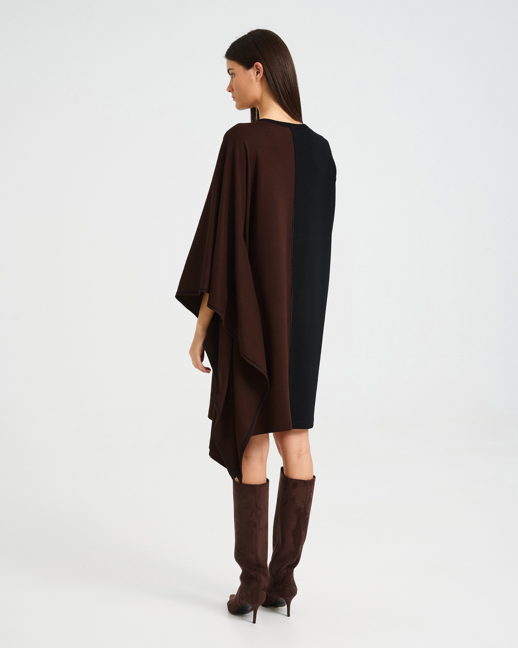 Two-Tone Punto di Roma Mini Dress - 006735411 - image 4