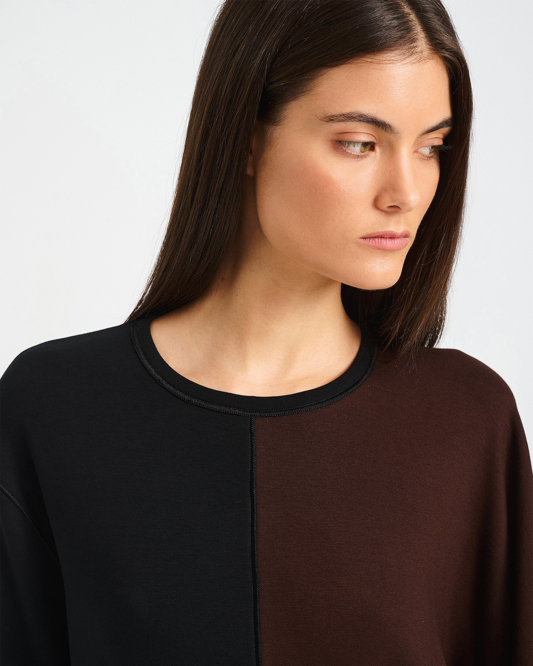 Two-Tone Punto di Roma Mini Dress - 006735411 - image 5